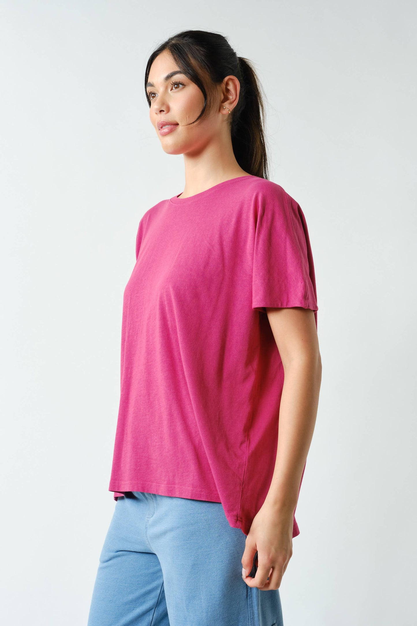 Shoreline Pima Cotton Slouchy Tee: Black / S:M:L (2:2:2)