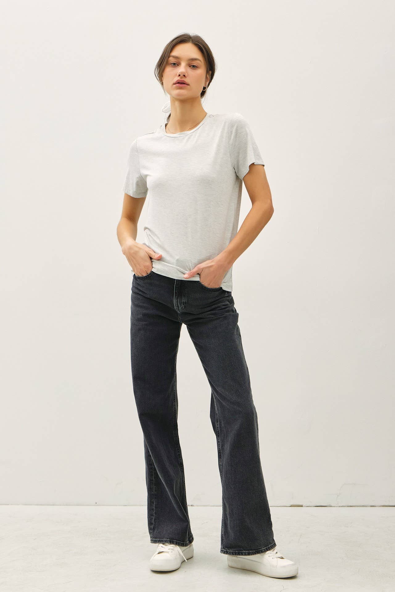 NEW COLOR-BAMBOO/MODAL BASIC ROUND NECK T-SHIRT: SOFT PERI / S