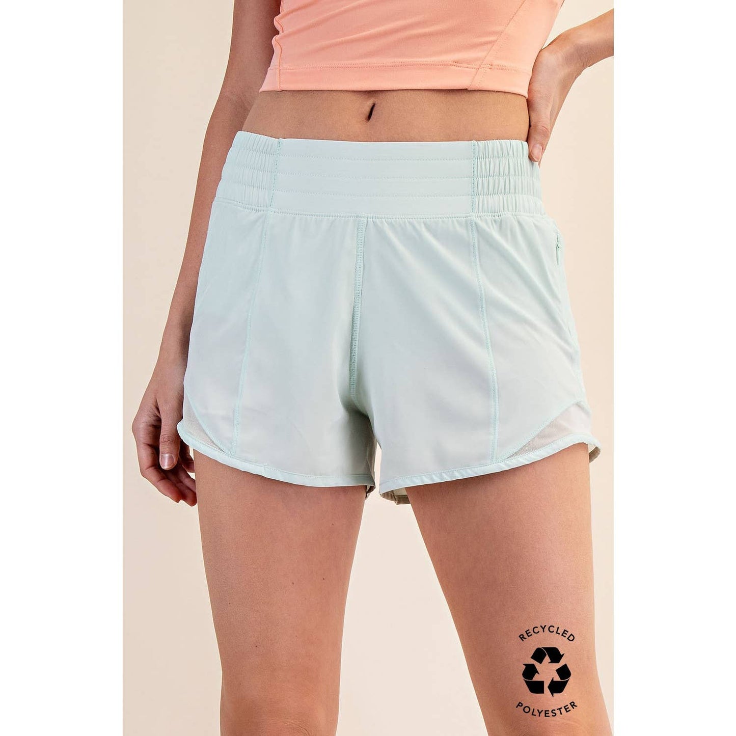 RECYCLED ACTIVE SHORT WITH MESH: Navy / S-M-L-XL(2-2-2-2)