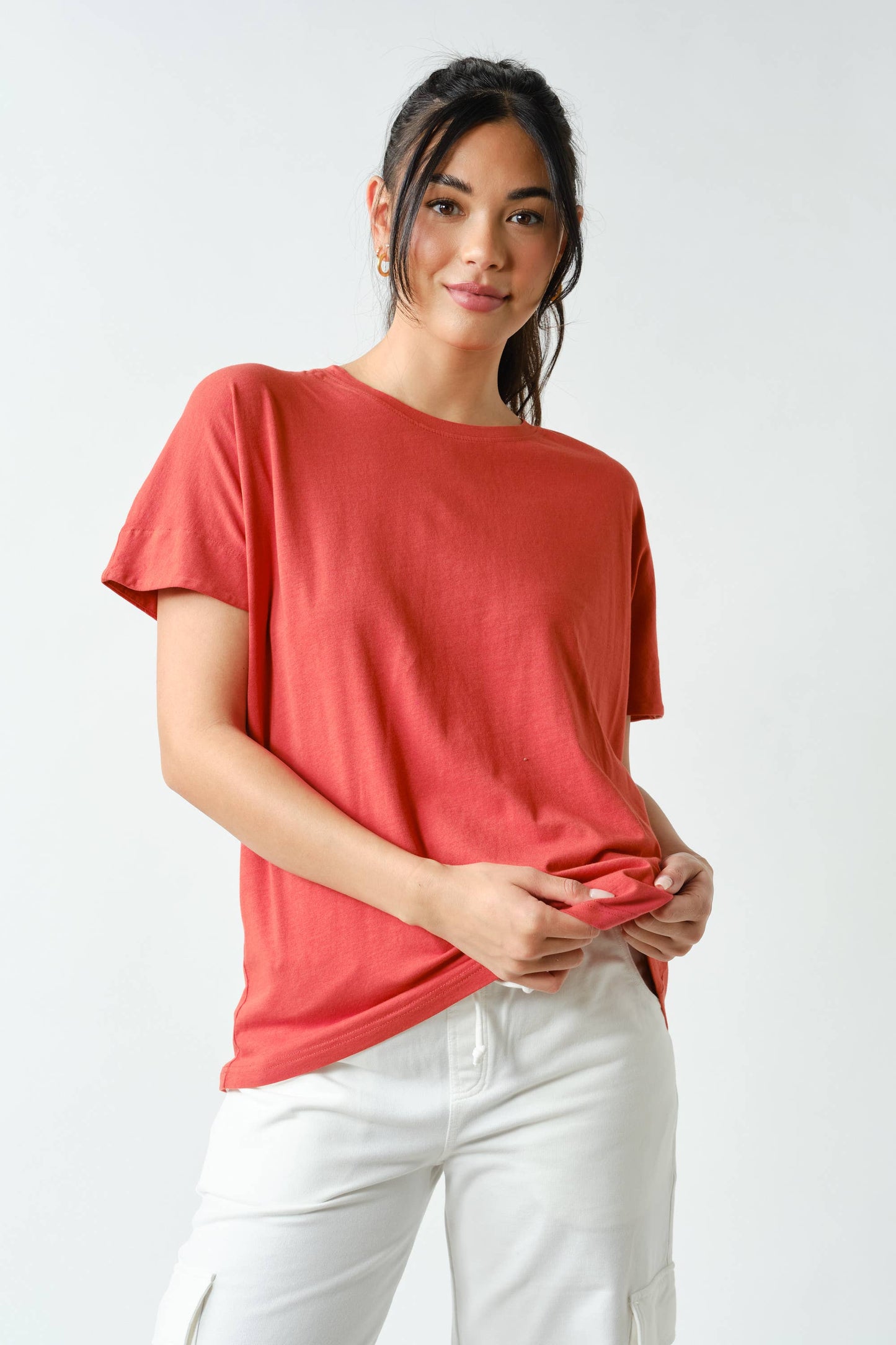 Shoreline Pima Cotton Slouchy Tee: Black / S:M:L (2:2:2)
