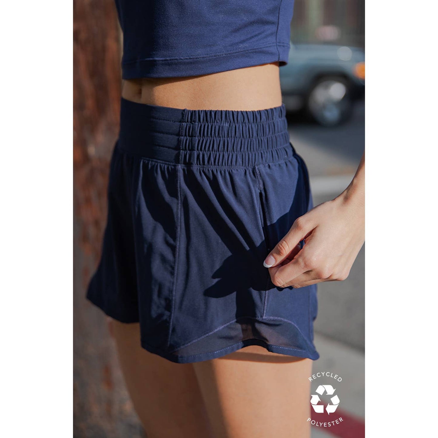 RECYCLED ACTIVE SHORT WITH MESH: Paradise Blue / S-M-L-XL(2-2-2-2)
