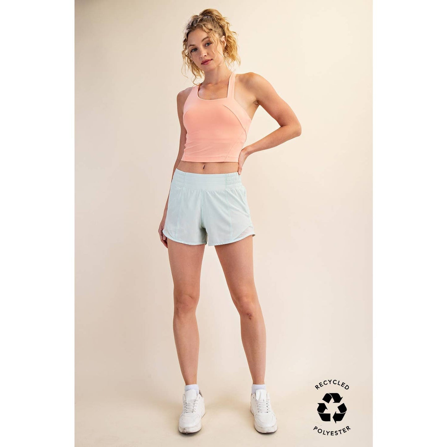 RECYCLED ACTIVE SHORT WITH MESH: Paradise Blue / S-M-L-XL(2-2-2-2)