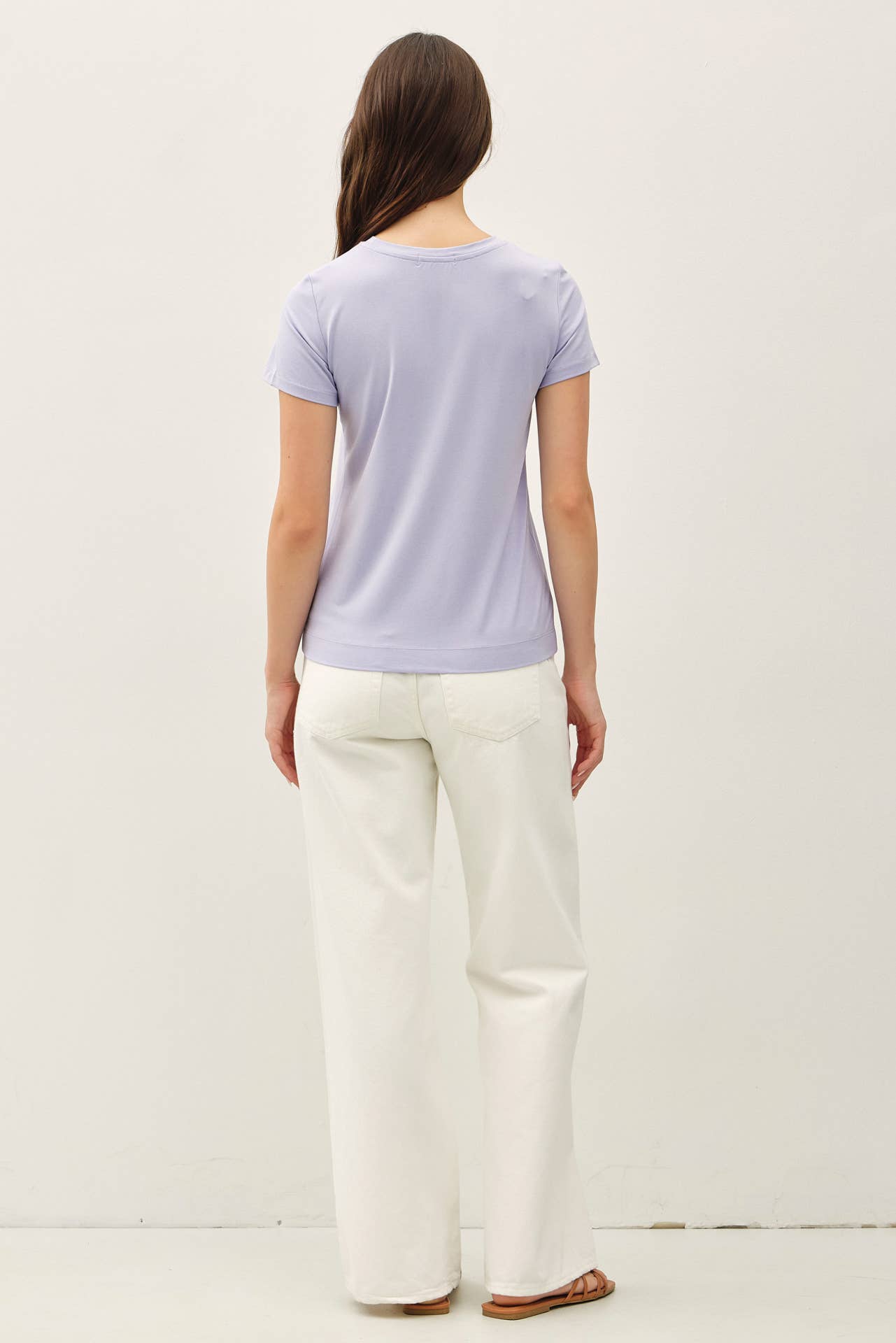 NEW COLOR-BAMBOO/MODAL BASIC ROUND NECK T-SHIRT: SOFT PERI / S