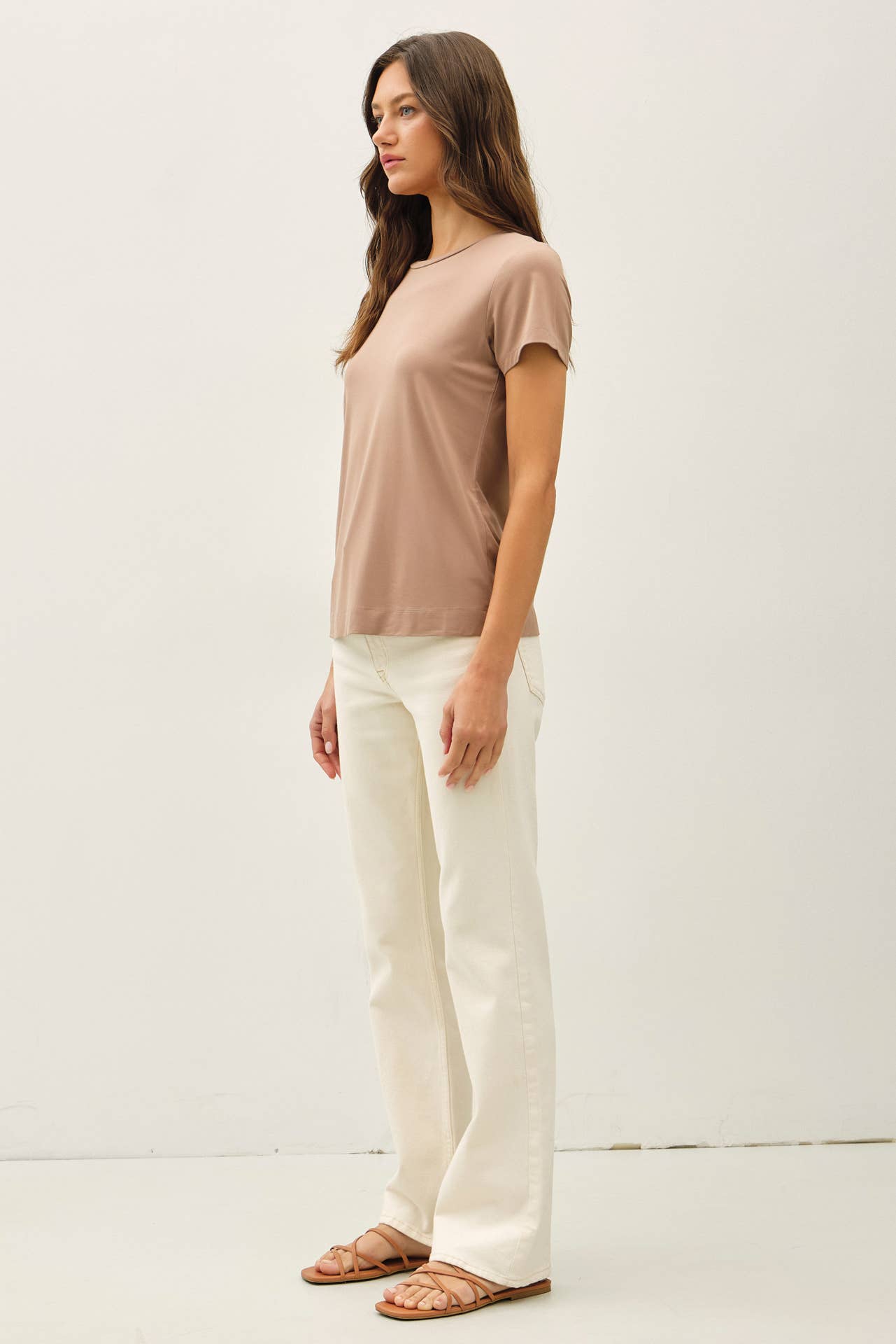 NEW COLOR-BAMBOO/MODAL BASIC ROUND NECK T-SHIRT: SOFT PERI / S