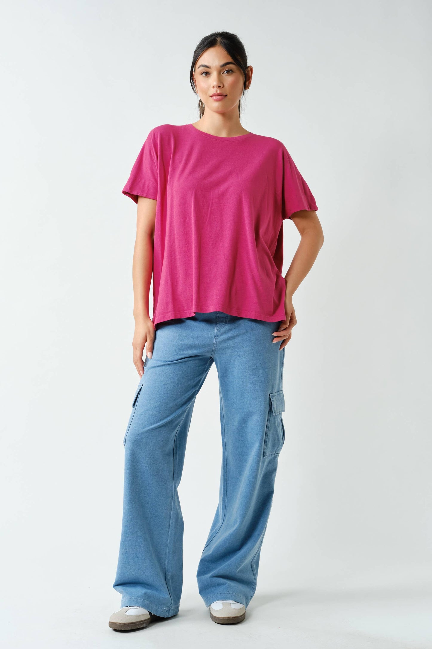 Shoreline Pima Cotton Slouchy Tee: Black / S:M:L (2:2:2)