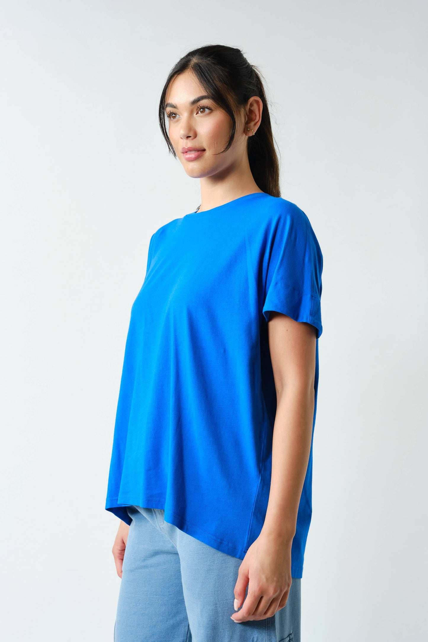 Shoreline Pima Cotton Slouchy Tee: Black / S:M:L (2:2:2)