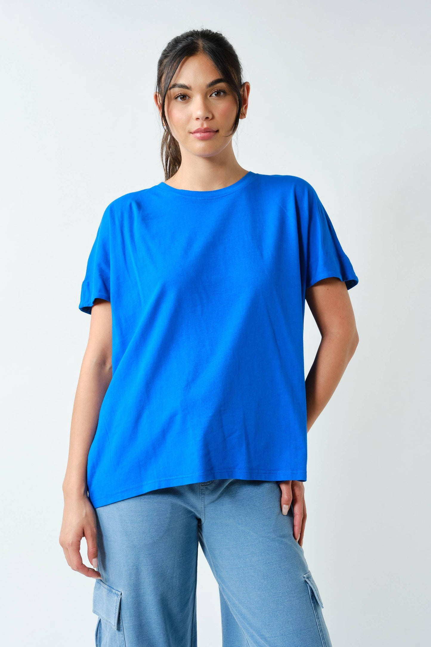Shoreline Pima Cotton Slouchy Tee: Black / S:M:L (2:2:2)