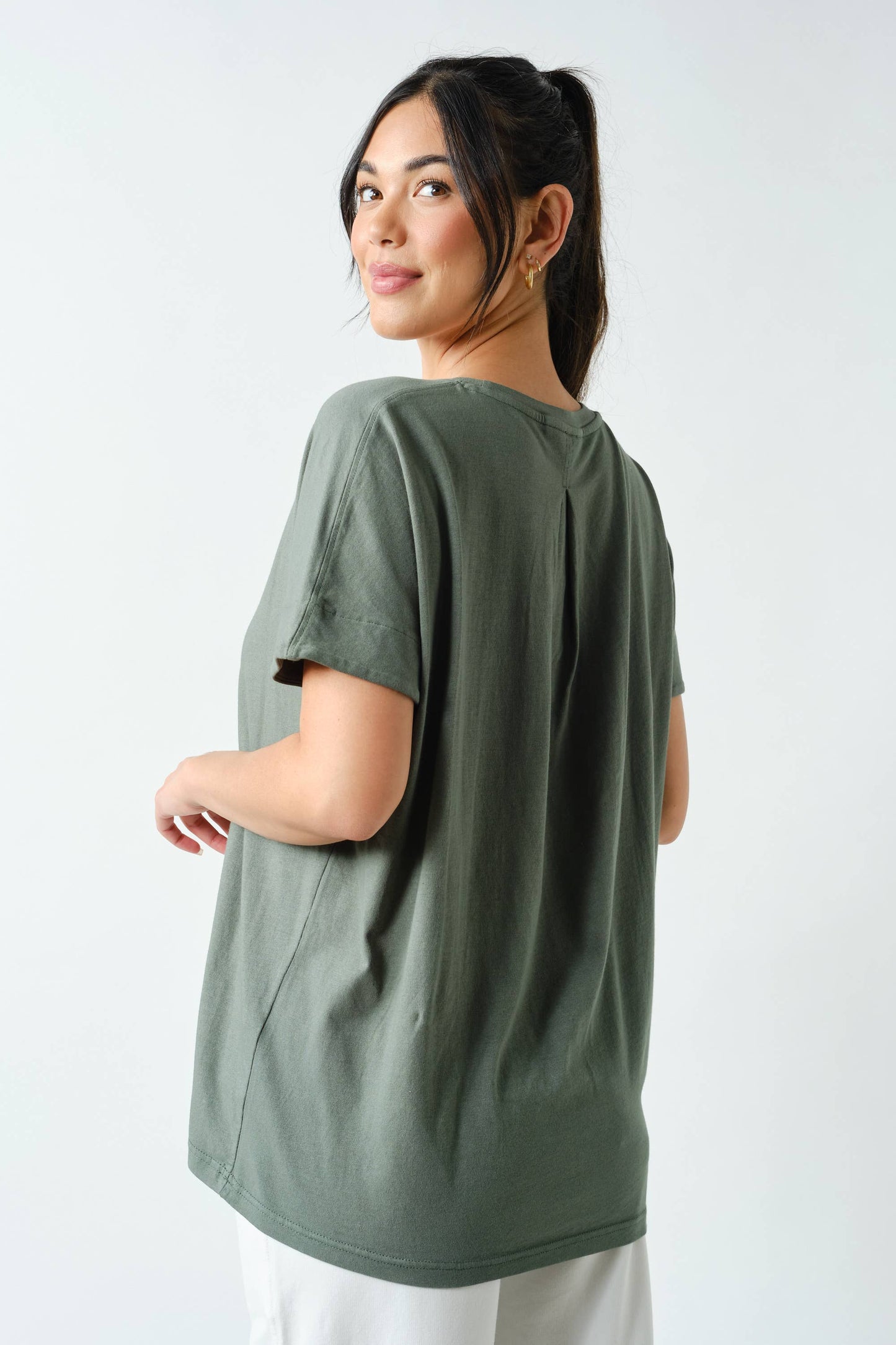 Shoreline Pima Cotton Slouchy Tee: Black / S:M:L (2:2:2)