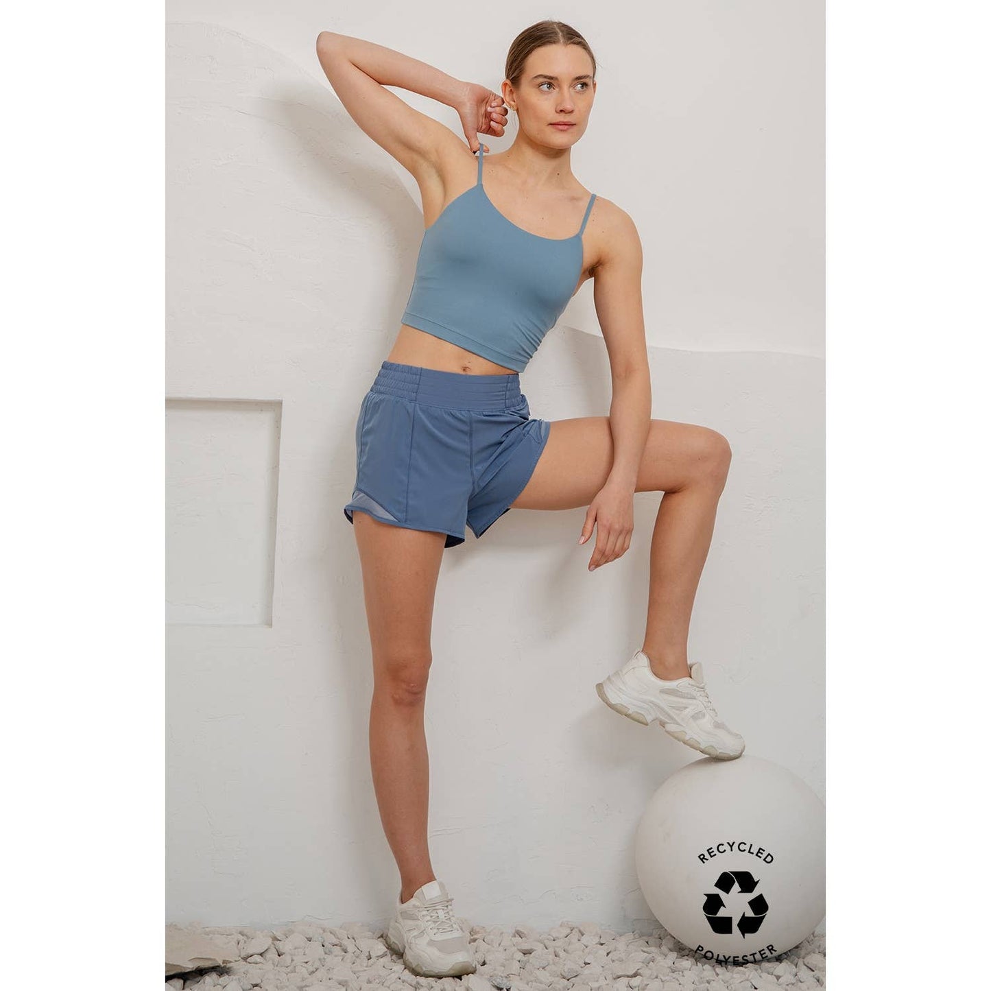RECYCLED ACTIVE SHORT WITH MESH: Paradise Blue / S-M-L-XL(2-2-2-2)