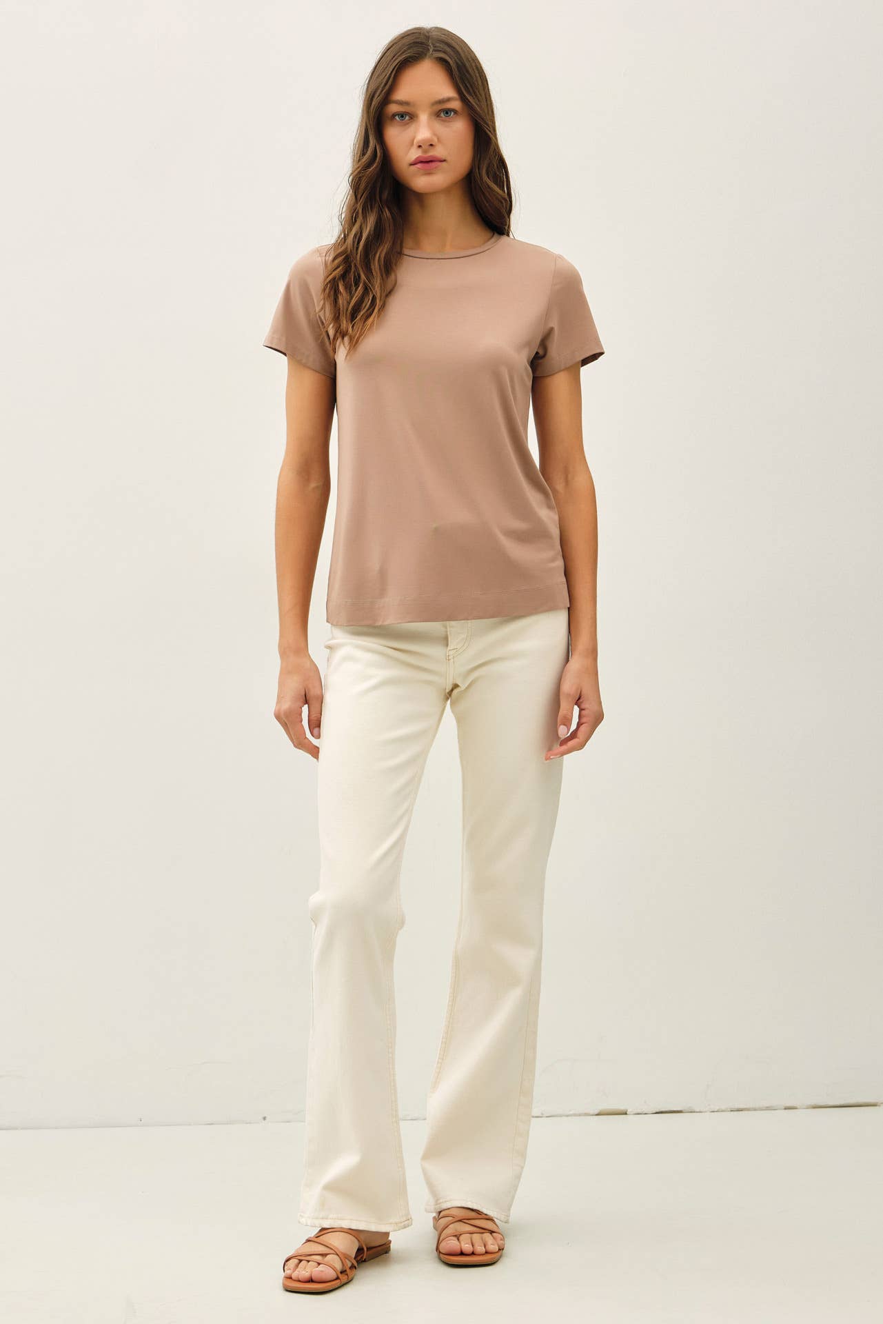 NEW COLOR-BAMBOO/MODAL BASIC ROUND NECK T-SHIRT: SOFT PERI / S