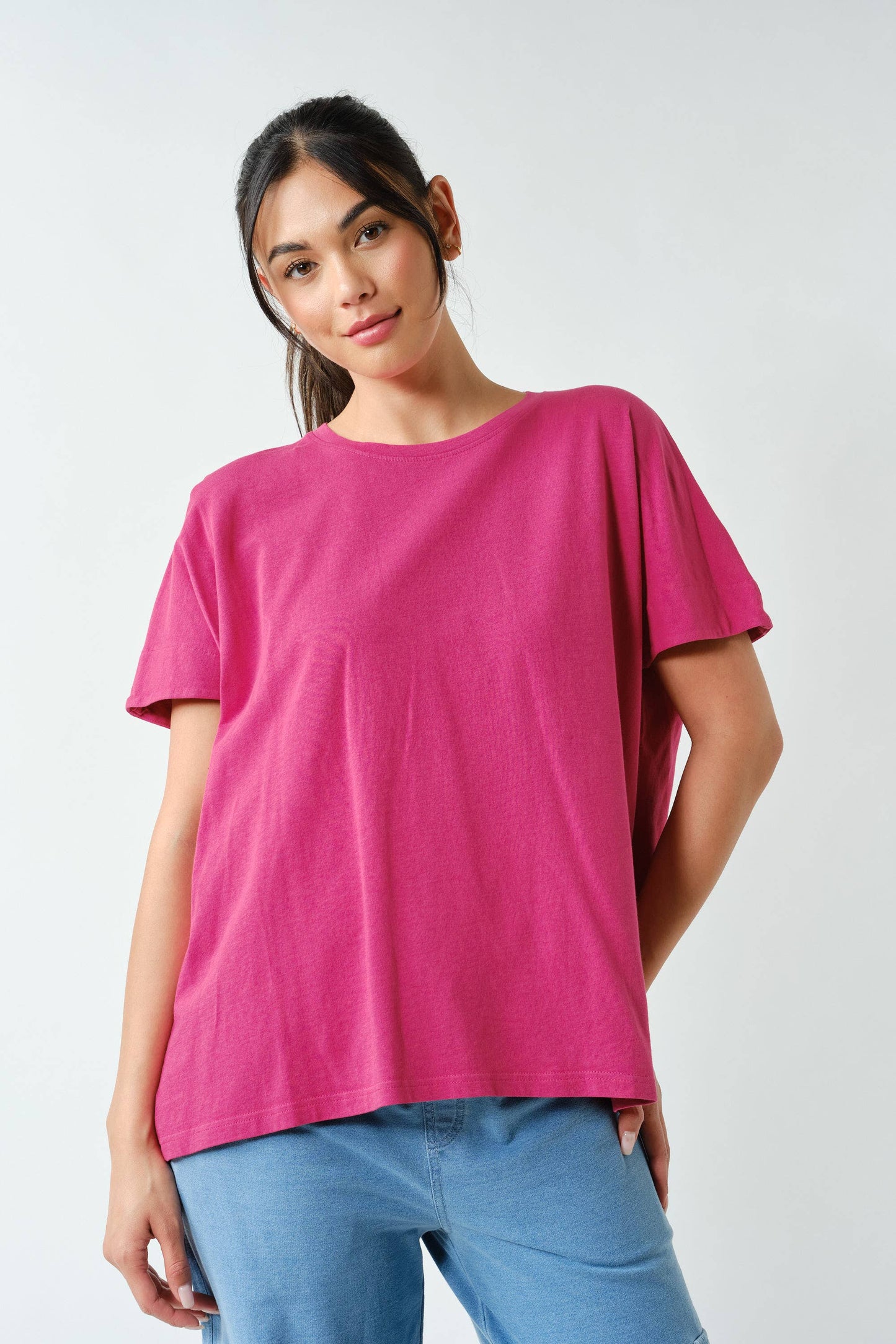 Shoreline Pima Cotton Slouchy Tee: Black / S:M:L (2:2:2)