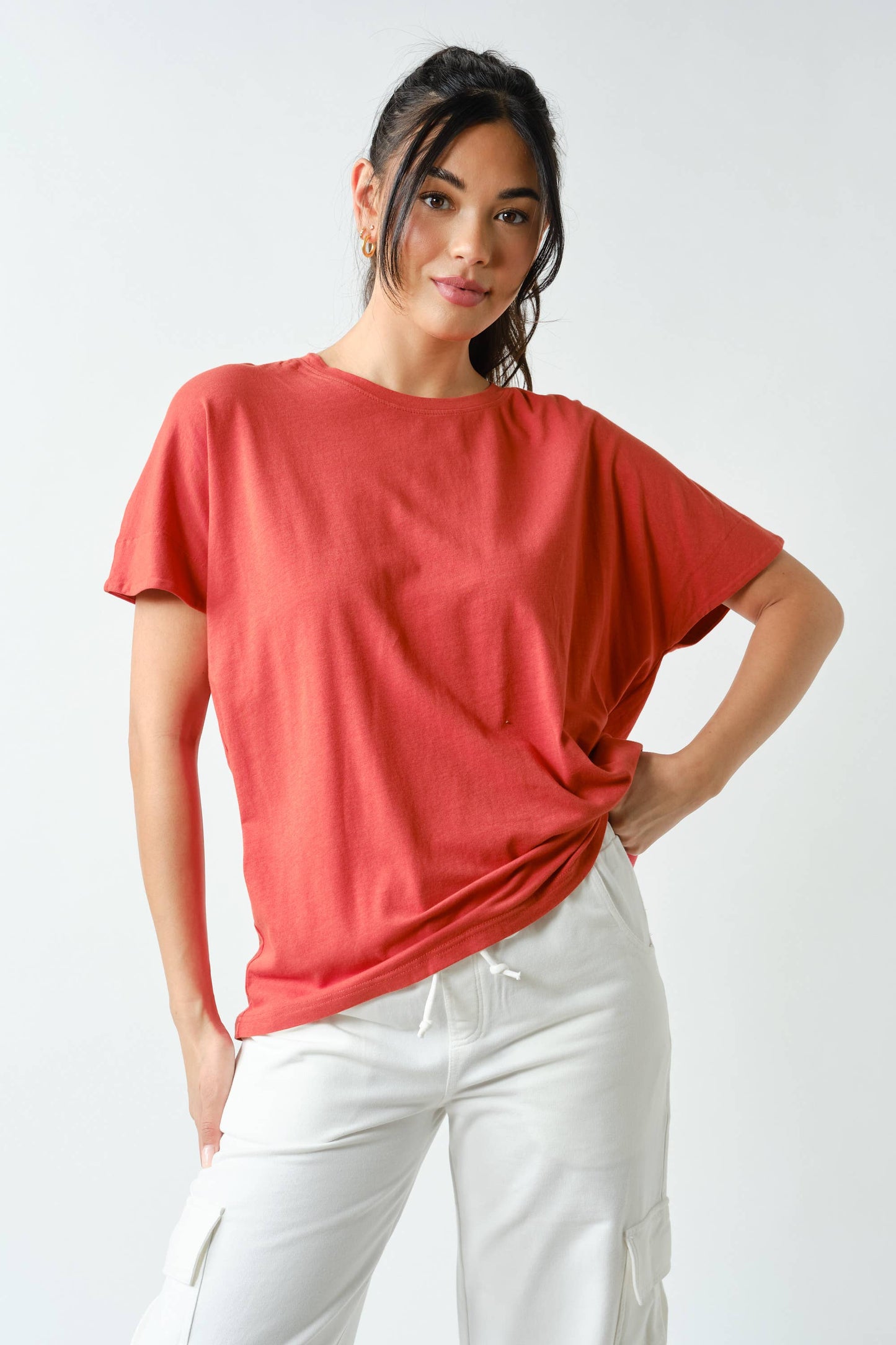 Shoreline Pima Cotton Slouchy Tee: Black / S:M:L (2:2:2)