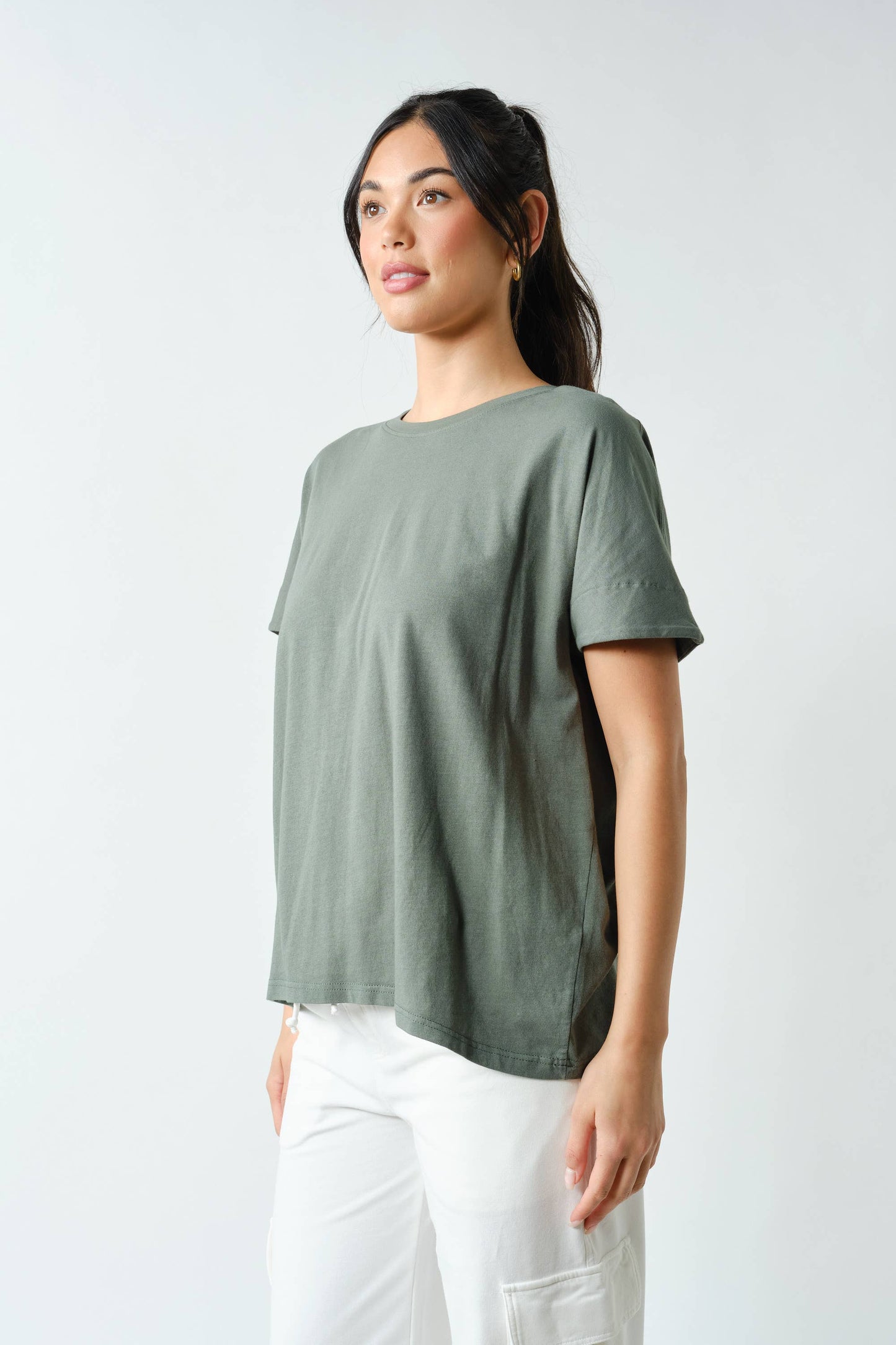 Shoreline Pima Cotton Slouchy Tee: Black / S:M:L (2:2:2)