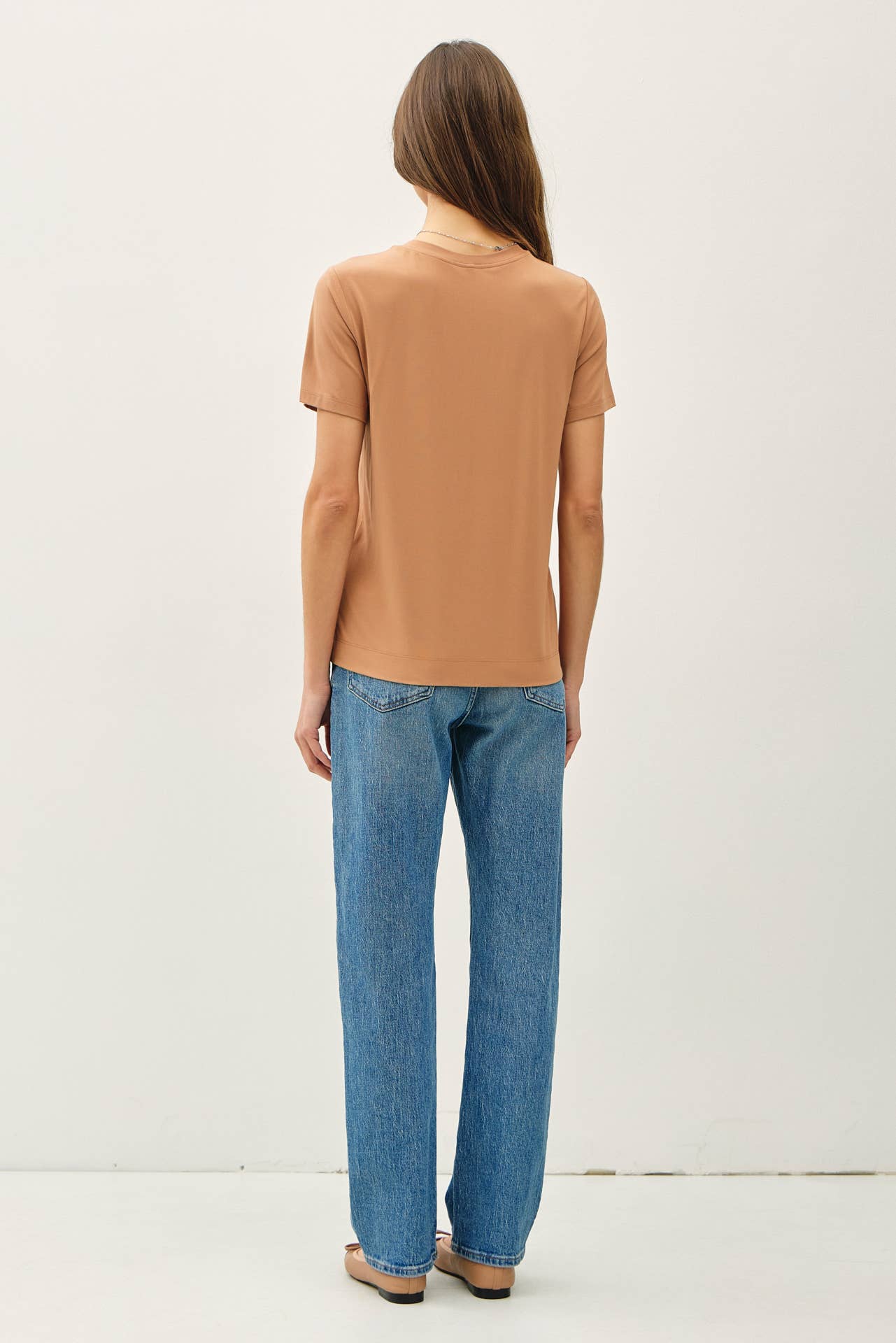 NEW COLOR-BAMBOO/MODAL BASIC ROUND NECK T-SHIRT: SOFT PERI / S