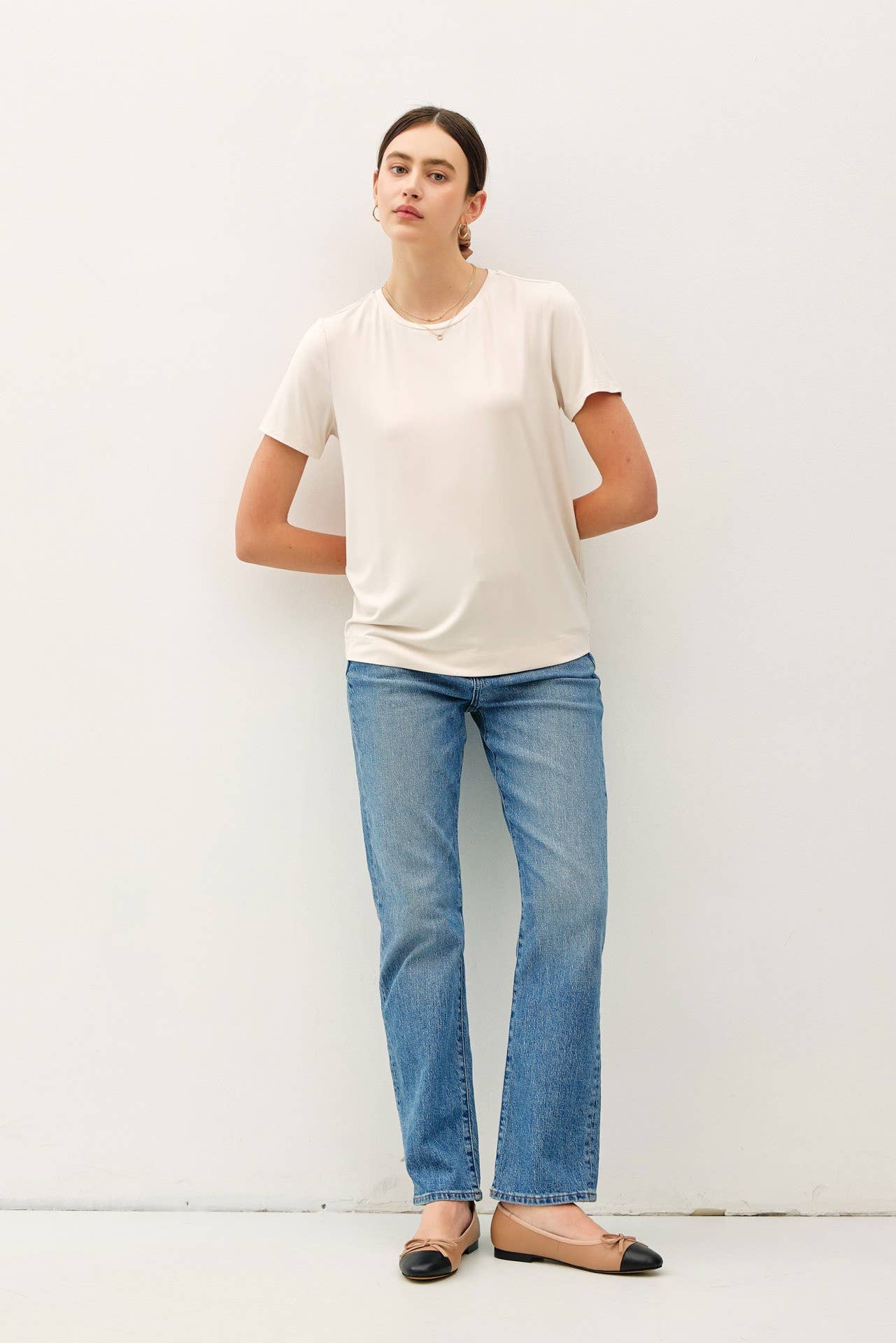 NEW COLOR-BAMBOO/MODAL BASIC ROUND NECK T-SHIRT: SOFT PERI / S