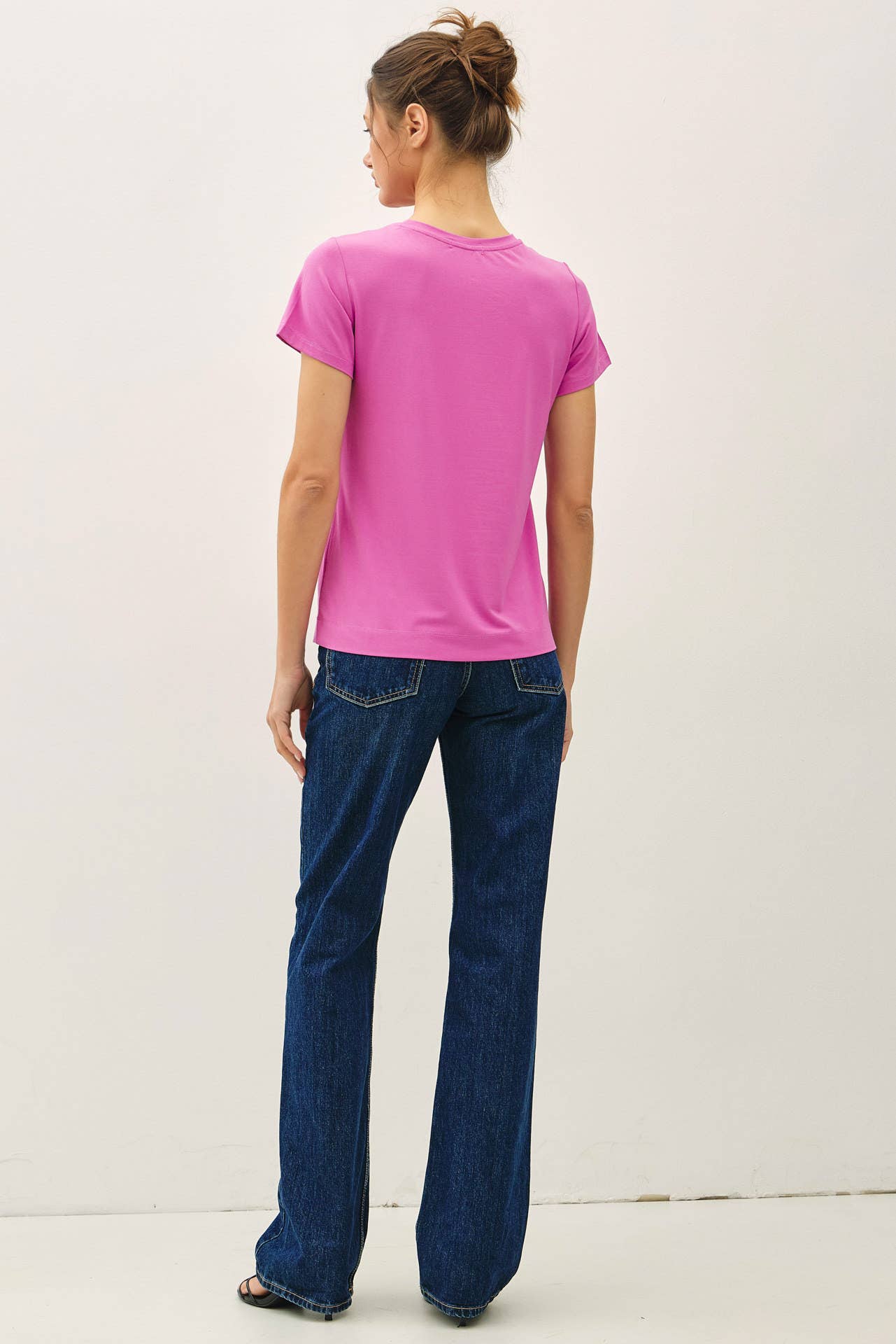 NEW COLOR-BAMBOO/MODAL BASIC ROUND NECK T-SHIRT: SOFT PERI / S