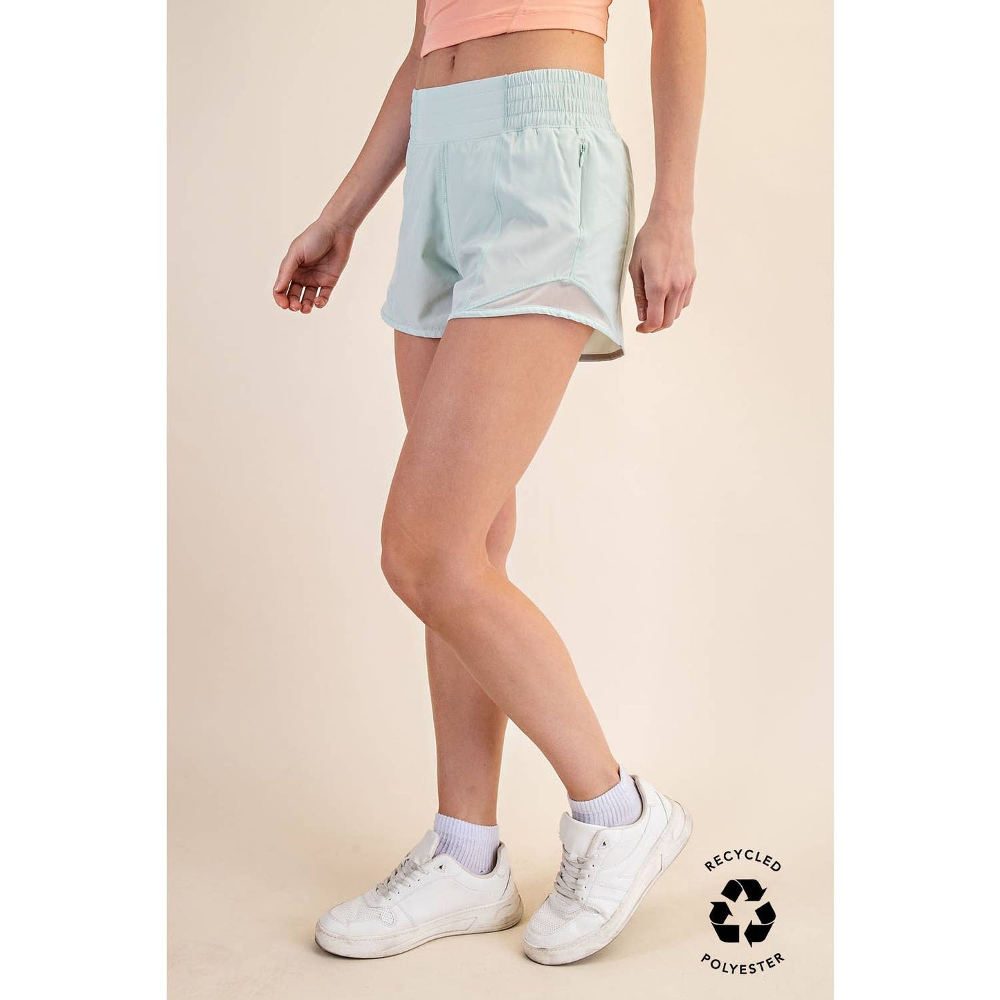 RECYCLED ACTIVE SHORT WITH MESH: Paradise Blue / S-M-L-XL(2-2-2-2)