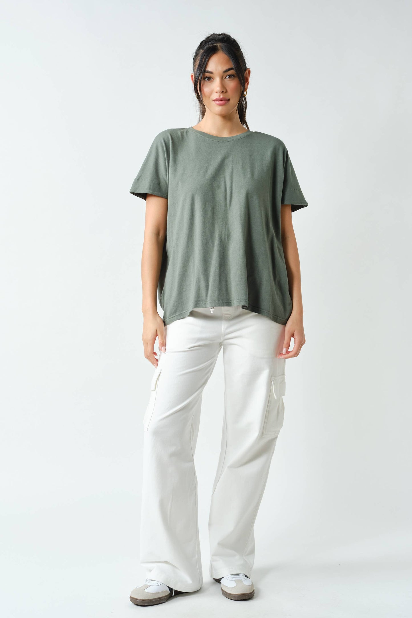 Shoreline Pima Cotton Slouchy Tee: Black / S:M:L (2:2:2)