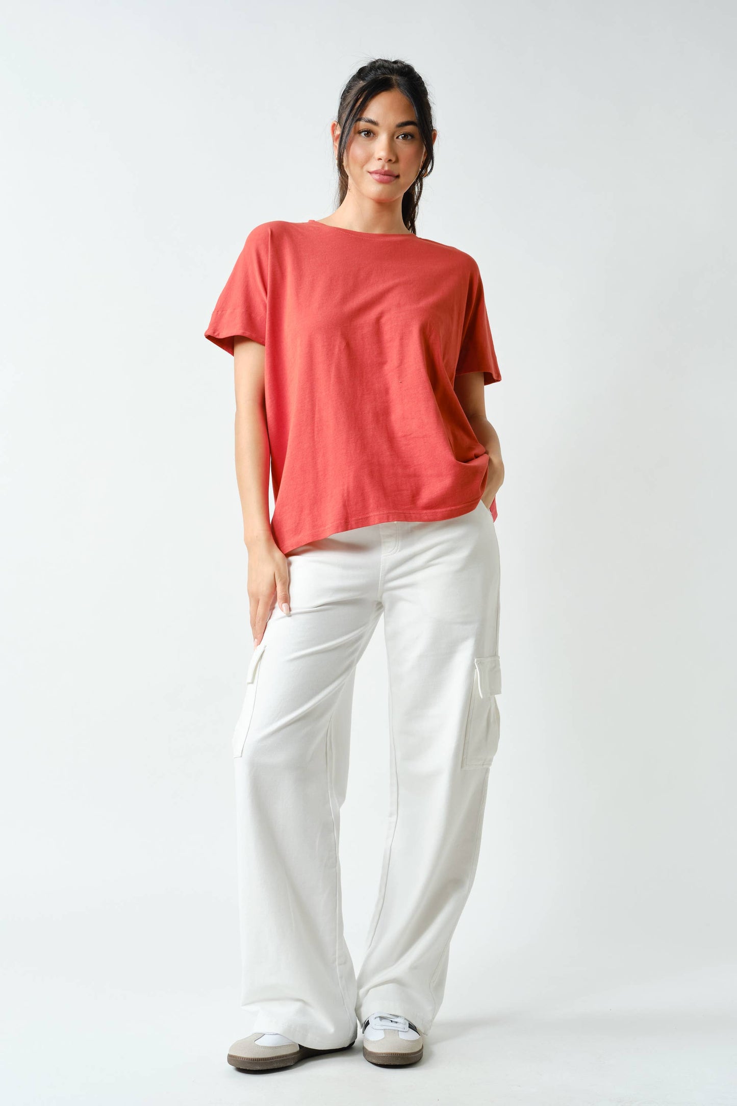 Shoreline Pima Cotton Slouchy Tee: Black / S:M:L (2:2:2)