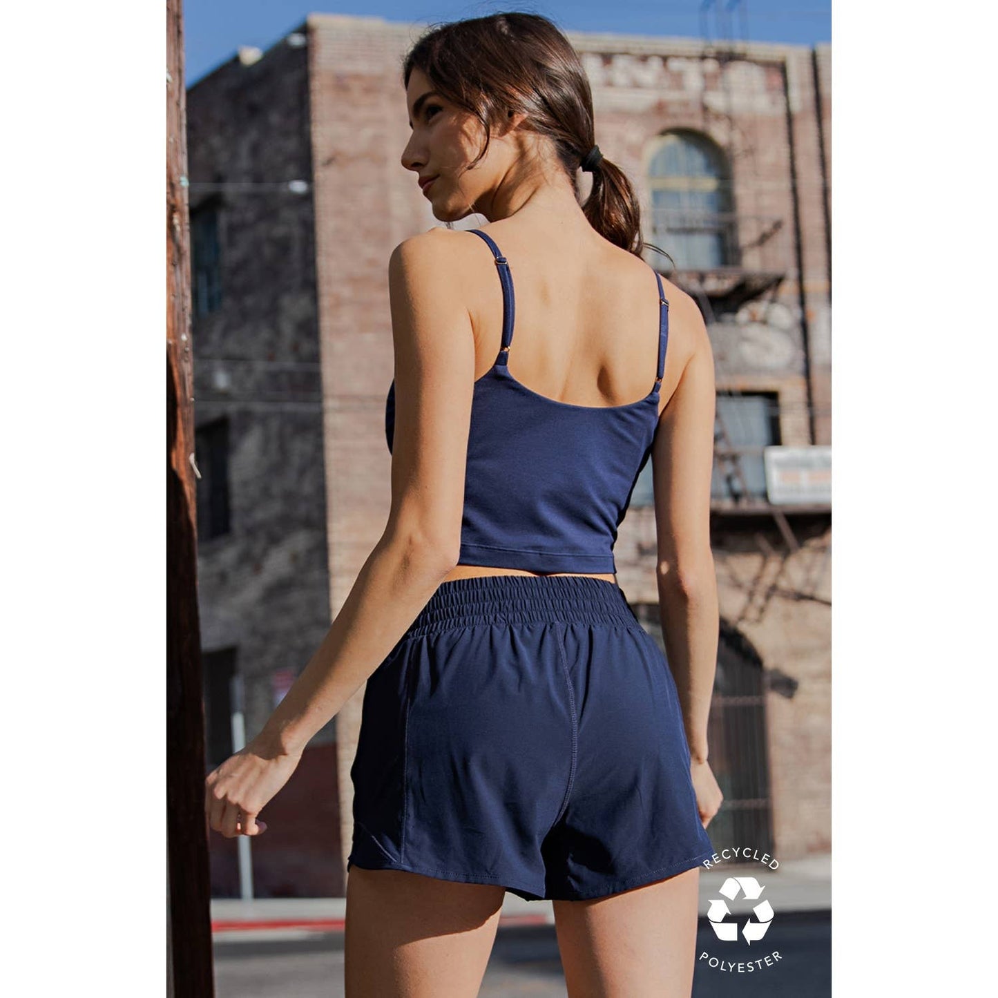 RECYCLED ACTIVE SHORT WITH MESH: Navy / S-M-L-XL(2-2-2-2)
